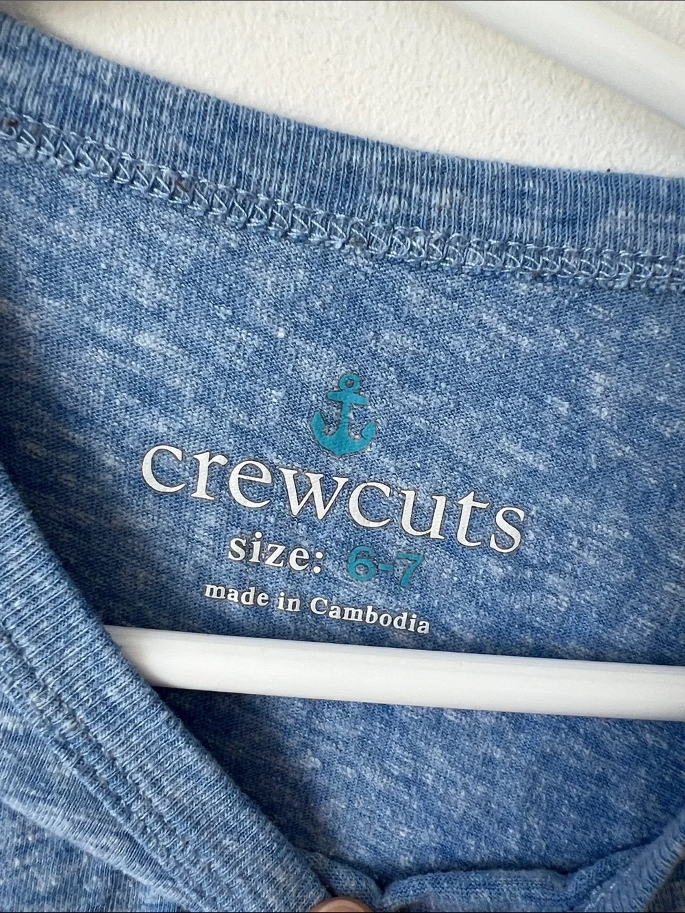 4/$12 Crewcuts Boys Blue Heather Ski Graphic Long Sleeve T-Shirt Size 6-7